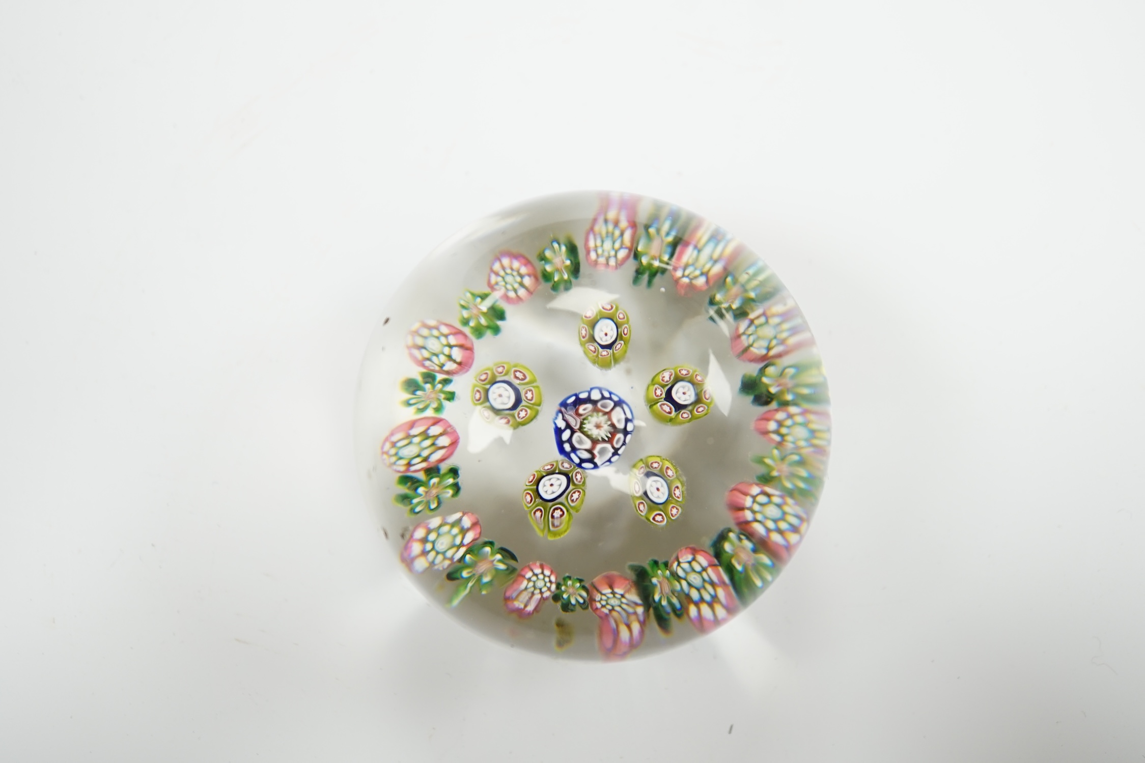 A St Louis millefiori glass paperweight, 7.5cm in diameter